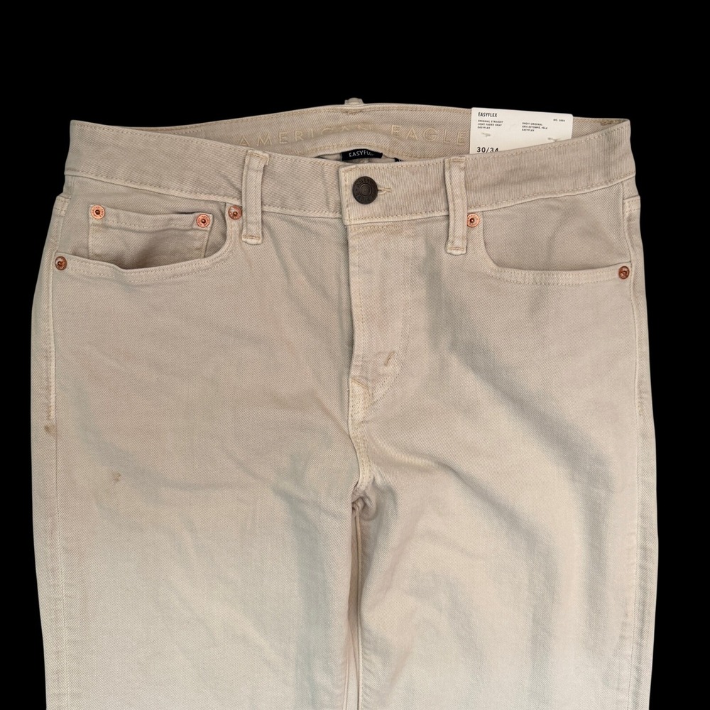 American Eagle Original Straight Jeans Mens 30x34 Gray NWT Easyflex 5056-106 - Picture 3 of 6